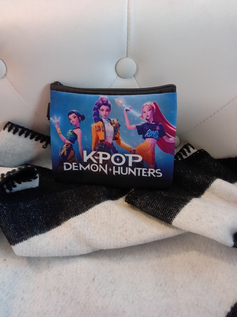 K-Pop Demon Blue Printed Zip Pouch